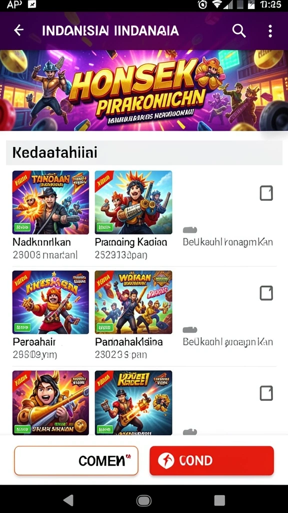 Beragam permainan kasino yang dapat dipilih.