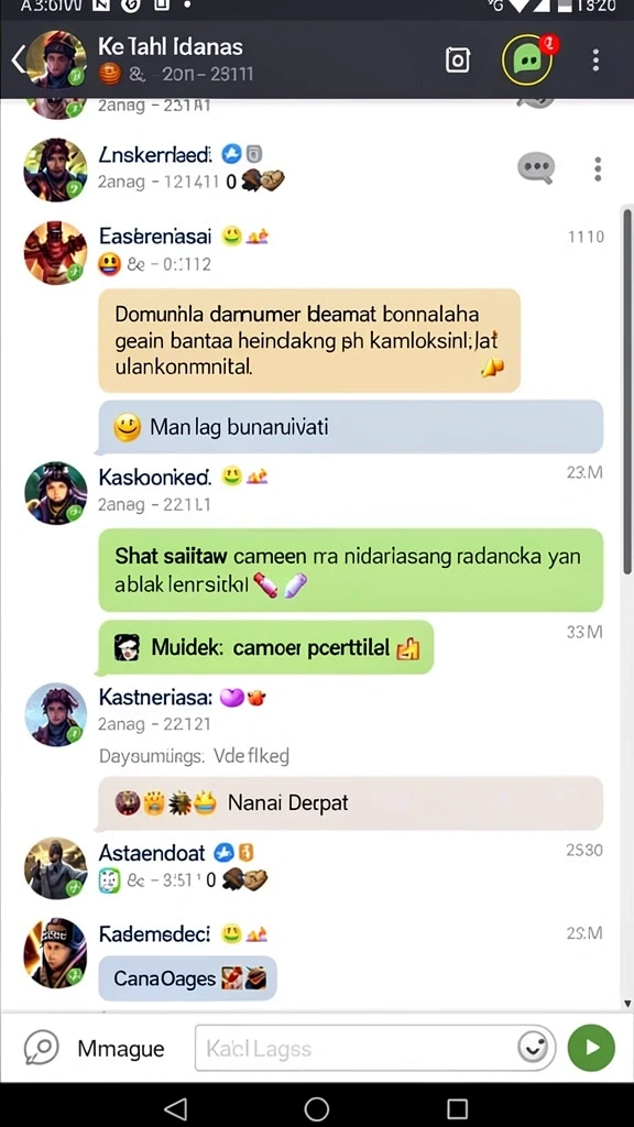 Tampilan karakter yang colorful dan menarik.
