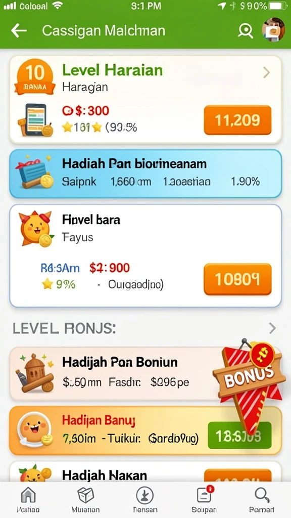 Tampak menu pilihan karakter yang beragam.