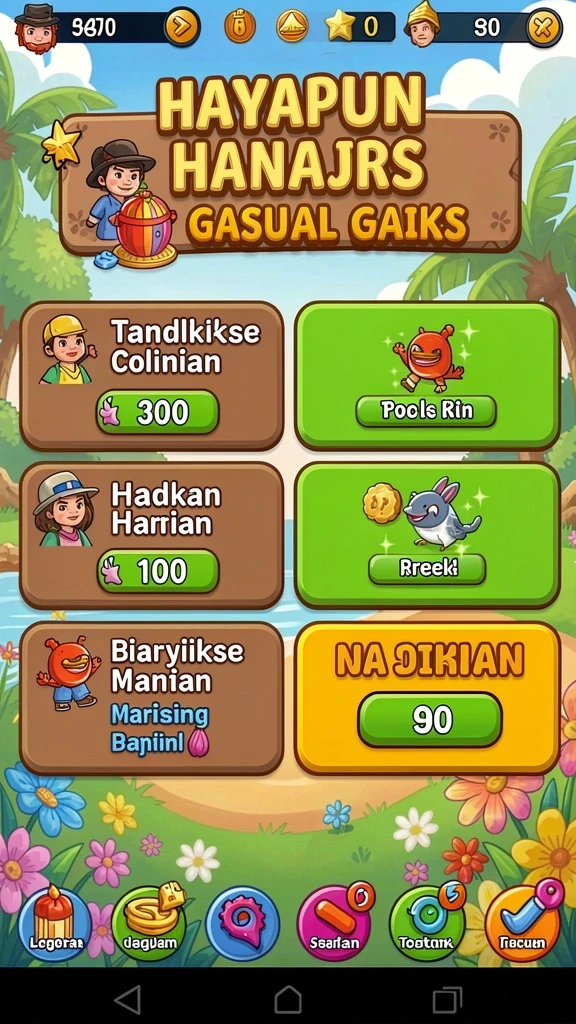 Karakter yang unik dan menarik di setiap level.