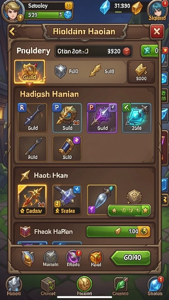 Screenshot kedua menunjukkan mode permainan yang beragam.