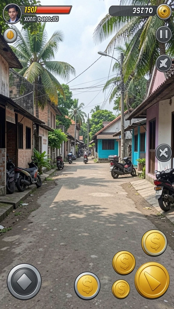 Screenshot kedua menunjukkan lingkungan yang indah dan menantang.